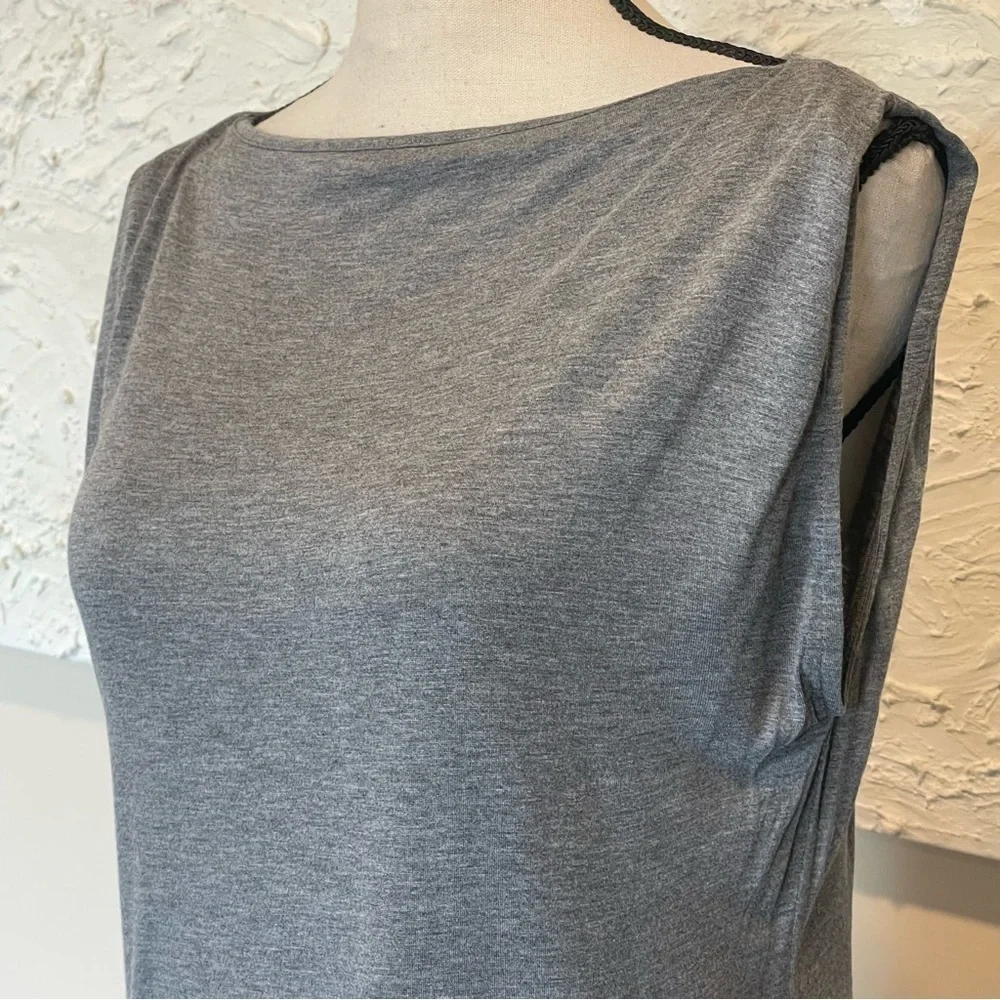 ALLSAINTS Womens Lucie Tee Top Stretch Gray Sleeveless Relaxed Fit Sz 0